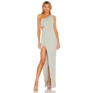 Atoir Sage Green One Shoulder Cut Out Time Stands Still Maxi Dress Size 4
